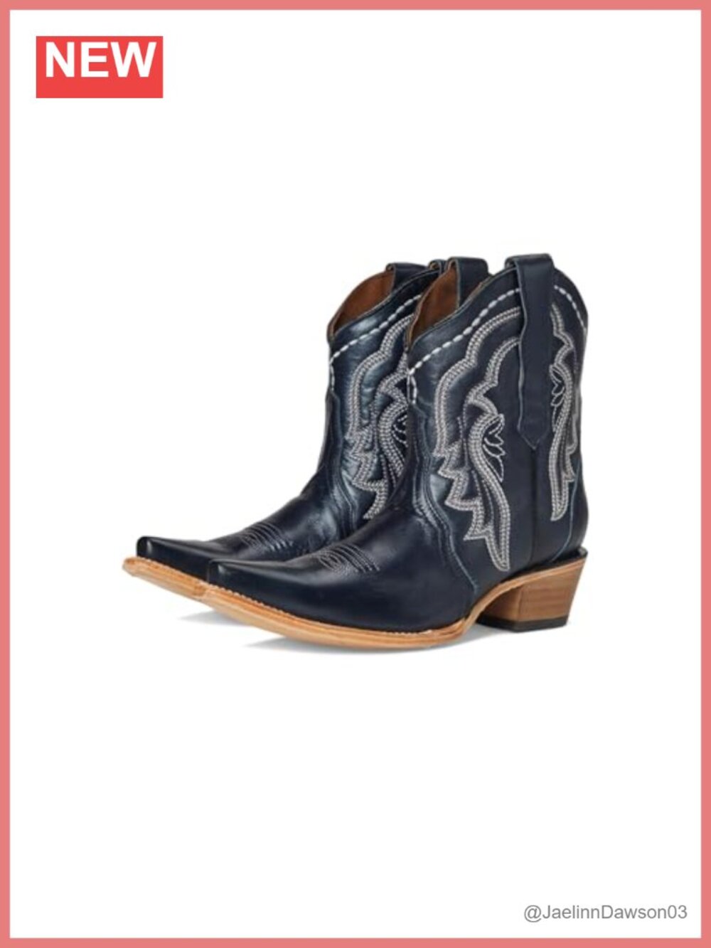 Embroidered Leather Snip Toe Pull-On Ankle Booties